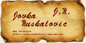 Jovka Muskalović vizit kartica